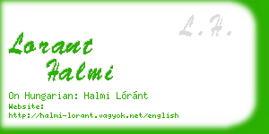 lorant halmi business card