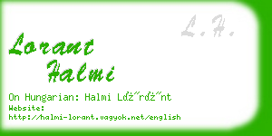 lorant halmi business card